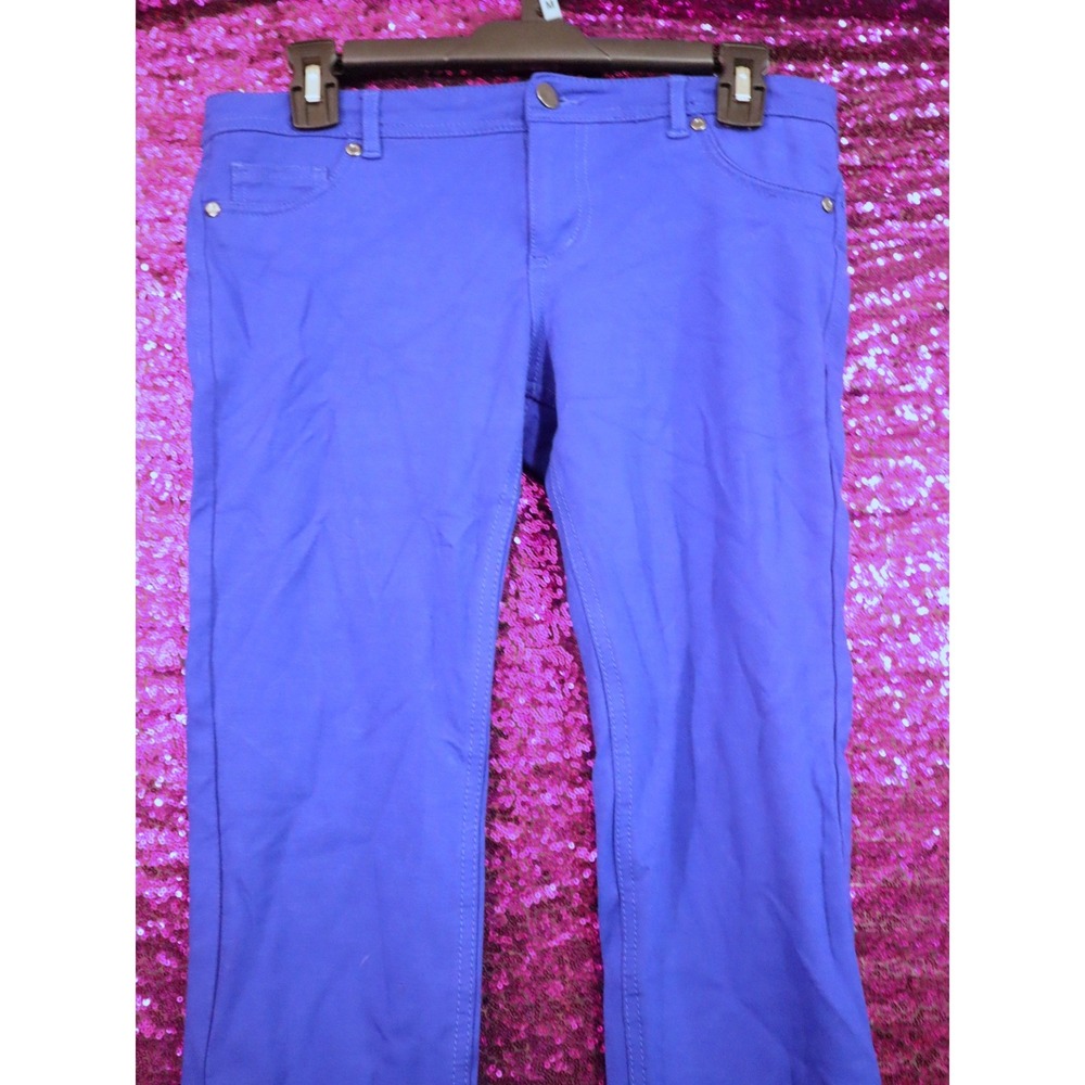 Blue Skinny Pants Large Mine Womens Junior Fit T7129 Stretch Rayon Blend